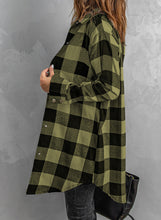 Load image into Gallery viewer, Red Turn-down Collar Plaid Shirt Coat