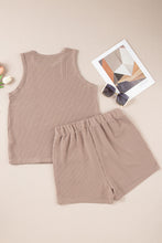 Load image into Gallery viewer, Smoke Gray Corded Sleeveless Top and Pocketed Shorts Set