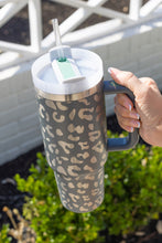 Load image into Gallery viewer, White Leopard Print 40OZ Stainless Steel Portable Cup with Handle