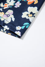 Load image into Gallery viewer, Blue Short Sleeve A-line Floral Dress