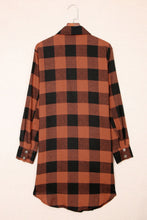 Load image into Gallery viewer, Red Turn-down Collar Plaid Shirt Coat