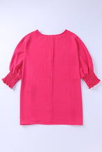 Load image into Gallery viewer, Pink Smocked Wrist Shift Top