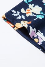 Load image into Gallery viewer, Blue Short Sleeve A-line Floral Dress