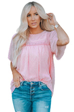 Load image into Gallery viewer, Apricot Flutter Sleeves Sheer Textured Babydoll Top