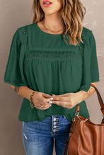 Load image into Gallery viewer, Apricot Flutter Sleeves Sheer Textured Babydoll Top