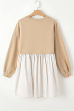 Load image into Gallery viewer, Pale Khaki Sweatshirt Poplin Mini Dress