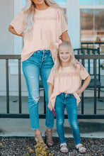 Load image into Gallery viewer, Apricot Flutter Sleeves Sheer Textured Babydoll Top