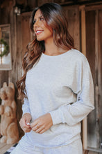Load image into Gallery viewer, Gray Long Sleeve Pullover and Jogger Pants Lounge Set