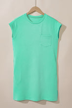 Load image into Gallery viewer, Mint Green Textured Cap Sleeve T Shirt Dress