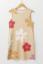 Load image into Gallery viewer, Apricot Daisy Flower Print Tank Dress