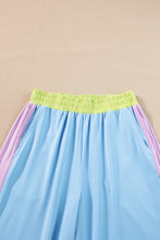 Load image into Gallery viewer, Sky Blue Color Block Detail Casual Two-piece Outfit