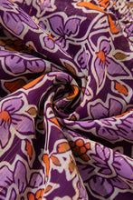 Load image into Gallery viewer, Purple Floral Smocked Puff Sleeve High Neck Mini Dress