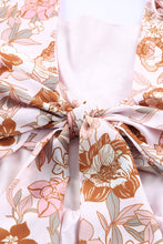 Load image into Gallery viewer, White Floral Print Bow Knot Backless Square Neck Mini Dress