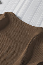 Load image into Gallery viewer, Black Ribbed Square Neck Short Sleeve Athleisure Romper