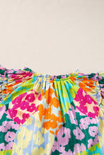 Load image into Gallery viewer, Multicolour Leopard Flutter Sleeve V Neck Crinkled Blouse