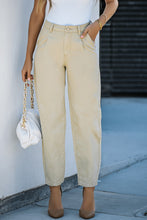 Load image into Gallery viewer, White Solid High Waist Casual Pants