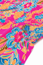 Load image into Gallery viewer, Rose Red Boho Floral V Neck Ruffle Tiered Long Dress