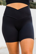 Load image into Gallery viewer, Black Solid Color V-Waistband Yoga Shorts