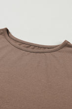 Load image into Gallery viewer, Smoke Gray Solid Color T Shirt 2pcs Wide Leg Pants Set