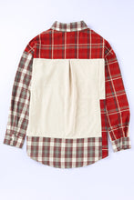 Load image into Gallery viewer, Plaid Corduroy Patchwork Shacket