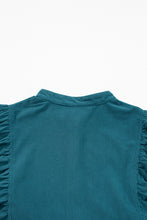 Load image into Gallery viewer, Blue Corduroy Snap Buttons Empire Waist Bracelet Sleeve Dress