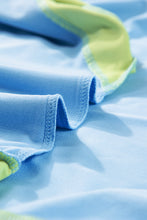 Load image into Gallery viewer, Sky Blue Color Block Detail Casual Two-piece Outfit