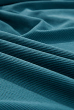 Load image into Gallery viewer, Blue Corduroy Snap Buttons Empire Waist Bracelet Sleeve Dress