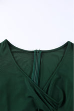 Load image into Gallery viewer, Green Ruffled Sleeve Wrap V Neck Midi Dress