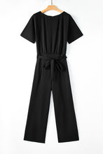 Load image into Gallery viewer, Red Belted Wide Leg Jumpsuit