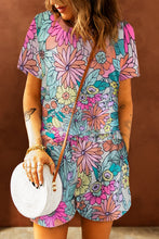 Load image into Gallery viewer, Sky Blue Pocket Short Sleeve Drawstring Lounge Set