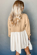 Load image into Gallery viewer, Pale Khaki Sweatshirt Poplin Mini Dress