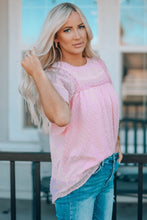 Load image into Gallery viewer, Apricot Flutter Sleeves Sheer Textured Babydoll Top