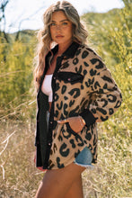 Load image into Gallery viewer, Black Contrast Trimmed Leopard Teddy Shacket