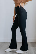 Load image into Gallery viewer, Black High Waist Tummy Control Flared Sports Pants
