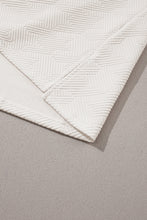 Load image into Gallery viewer, White Textured V Neck Collared Short Sleeve Top