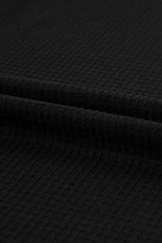 Load image into Gallery viewer, Black Casual Textured Tee and Drawstring Shorts Set