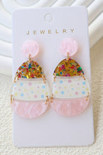 Load image into Gallery viewer, Pink Cute Printed Easter Egg Shape Drop Earrings