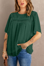 Load image into Gallery viewer, Apricot Flutter Sleeves Sheer Textured Babydoll Top