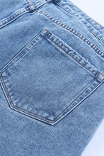 Load image into Gallery viewer, Sky Blue High Rise Crossover Waist Denim Shorts