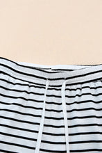 Load image into Gallery viewer, White Drawstring Striped Wide Leg Pants