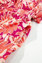 Load image into Gallery viewer, Rose Floral Print Buttoned Smocked High Waist Maxi Dress