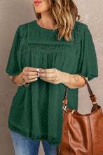 Load image into Gallery viewer, Apricot Flutter Sleeves Sheer Textured Babydoll Top