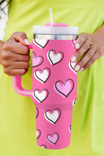Load image into Gallery viewer, Rose Red Valentines Heart Printed Thermos Cup with Handle 40oz