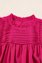 Load image into Gallery viewer, Rose Red Smocked Ruffle Sleeve Blouse
