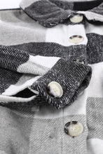 Load image into Gallery viewer, Plaid Color Block Buttoned Long Sleeve Jacket with Pocket
