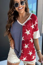 Load image into Gallery viewer, Red American Flag Stars and Stripes Tank Top