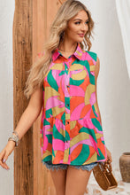 Load image into Gallery viewer, Multicolor Abstract Geometric Print Tassel Tie Flared Dress