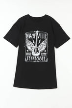 Load image into Gallery viewer, Pink Guitar Slogan Letter Graphic Print Oversized T Shirt