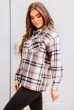 Load image into Gallery viewer, Orange Geometric Plaid Print Pocketed Shacket