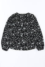 Load image into Gallery viewer, Pink Split Neck Fall Printed Crinkled Blouse